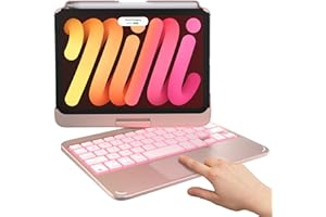 typecase Keyboard Case for iPad Mini 6 - Trackpad - Wireless Case with Keyboard for iPad Mini 6th Generation 8.3" 2021-10 Colors Backlit Keyboard Cover - Rose Gold