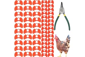 DOUBLEWOOD Pinless Peepers for Chickens, 61 Pcs Anti-Pecking Goggles with Pliers, Chicken Blinders and Plier Tool, Chicken Glasses Pheasant Poultry Blinders Spectacles (30 Pcs Large and 30 Pcs Middle with Plier)