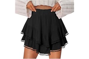 FZYLQY Flowy Shorts for Women Ruffle Skorts Mini Skirts High Waisted Teen Gilrs Tennis Skort 2025 Summer Shorts