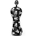 Gbourly Skeleton Golf Club Skull and Crossbones Driver, Fairway Wood and Hybrid Head Cover PU Leather Headcover, White and Black Available