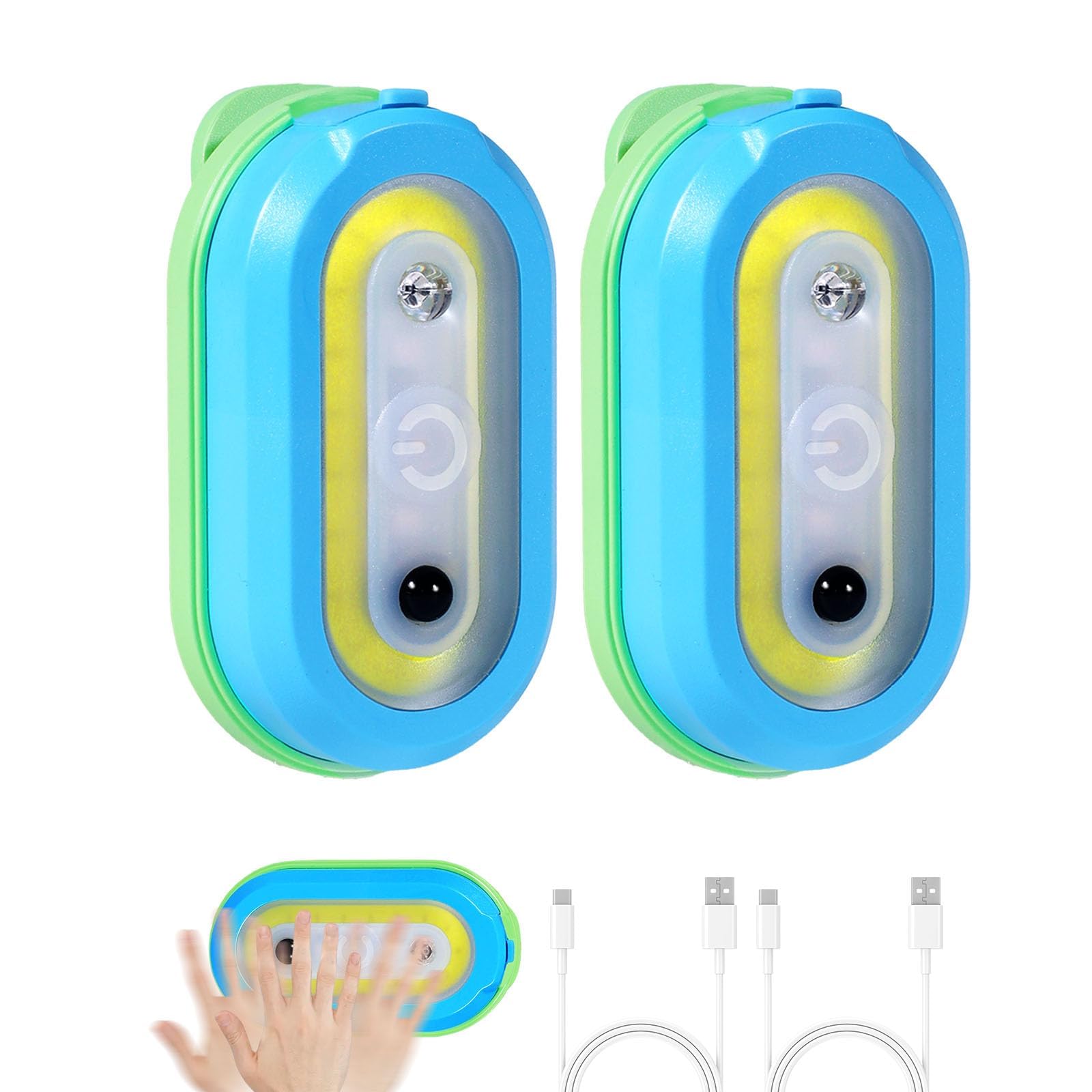 Photo 1 of KunHe 2Pack 100Lumens Rechargeable Running Light Gift for Runners LED Night Safety Light with Portable Clip on Flashlight Warning Flashing Jogging Dog Walking Camping Hiking Gear