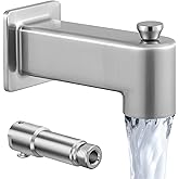 All Metal Construction (Inside and Out) Bath Tub Faucet Replacement, KES 5-3/8 Inch Bathtub Spout with Diverter, Shower Slip-