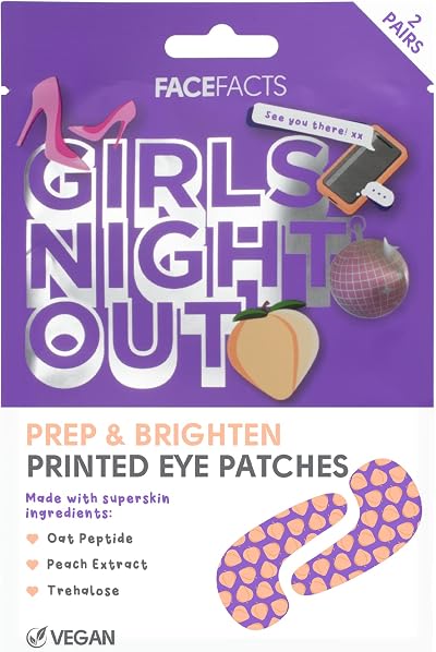 Face Facts Girls Night Out Brightening Printed Eye Patches - Oat, Peach,