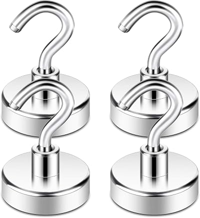 Neosmuk Magnetic Hooks Heavy Duty Pack of 4 with Strong Earth Magnets