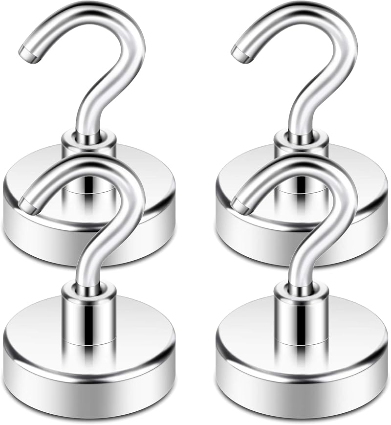 Neosmuk Magnetic Hooks Heavy Duty Pack of 4 with Strong Earth Magnets