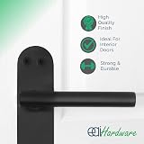 EAI Oliena Matt Black Internal Door Handles Pair on Backplate view 2