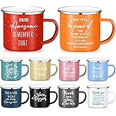 Norme 10 Pcs Thank You Gifts Mugs Valentines Employee Appreciation Bulk 12 oz Enamel Coffee Cups Inspirational Mug for Thanksgiving Xmas for Coworker Team Staff Teacher Nurse(Classic,Multi-color)
