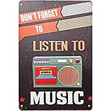 Vintage Retro Home Decor Metal Signs Don't Forget to Listen to Music TIN Sign 8X12 INCH