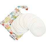 Organic Washable Breast Pads 8 Pack | Reusable Nursing Pads for Breastfeeding with Carry Bag