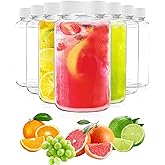 3 Ounce 9 Pcs Glass Juice Bottle Bulk Beverage Containers Glass Drink Containers for Milk Juice Drinks Bottle White Lid