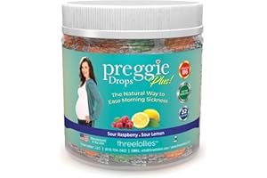 Three Lollies Preggie Pop Drops Plus with Vitamin B6 for Pregnancy Nausea Relief, Morning Sickness Candy with Essential Oils for Pregnant Women – Two Flavors, 32 Count