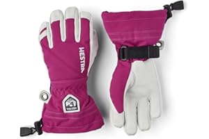 Hestra Army Leather Heli Ski Junior Glove (Youth 4-13yrs) | Waterproof, Insulated Classic 5-Finger Leather Kids Gloves for Winter, Skiing & Playing in The Snow
