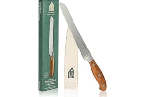 Bloomhouse - Oprah's Favorite Things - 8 Inch German Steel Bread Knife W/Italian Olive Wood Forged Handle