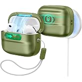ESR for AirPods Pro 3 Case (2025), Compatible with MagSafe, Green | Compatible with AirPods Pro 3 (USB-C Cable), Magnetic Lid, Full Drop Protection Cover with Lanyard