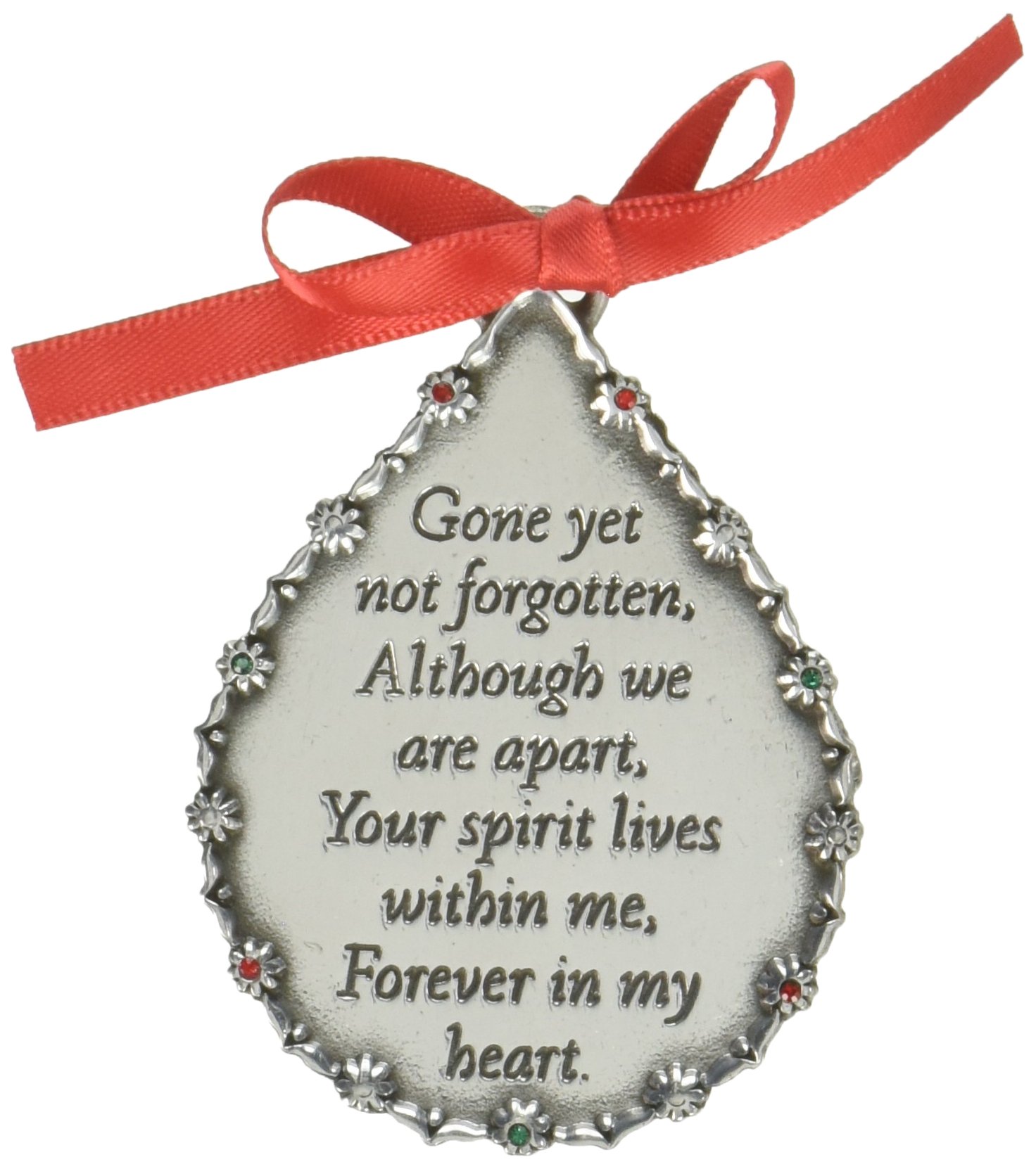 Cathedral Art (Abbey & CA Gift Yet Teardrop Memorial Ornament, Satin, Gone Not Forgotten, 5" x 2 3/4" โ image 1
