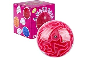 HSLCGF 4 Inch Maze Ball 3D Gravity Cube Memory Sequential Ball Maze Puzzle Toy Gifts for Kids Teens Students Adults Carnival, Educational Challenges Brain Teasers Puzzle Game (Red)