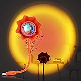 GLLBTPT Sunset Light,Lotus Sunset Lamp Projection,Romantic Family Atmosphere Light,360 Degree Rotation USB Night Light Romant