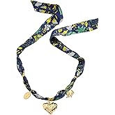 B BBPM Scarf Necklace for Women Gold Dainty Bandana Necklace with Charm Heart Cross Elephant Pendants Boho Summer Beach Necklace Trendy Vacation Jewelry Gift