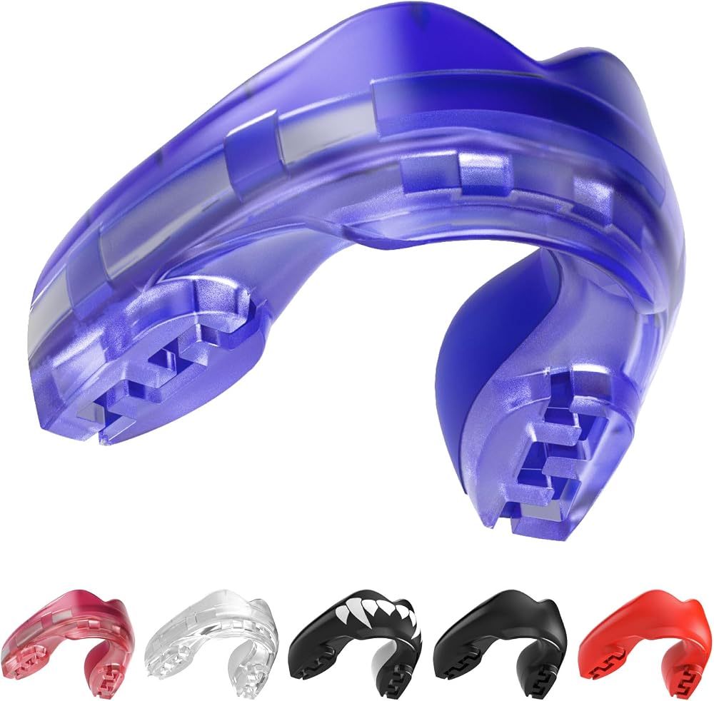SafeJawz Mouthguard for Braces Ice Blue One Size Re-mouldable Case