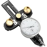 TOOLCOOL Table Saw Gauge Dial Indicator, 0.01mm Accuracy Calibration Tool, Thin Rip Table Saw Jig Fits 3/4" T-Slot, Precision Table Saw Accessories For Woodworking And Narrow Strip Cuts