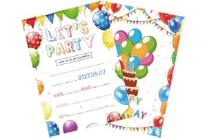 Birthday Invitations with Envelopes 20PCS Birthday Party Invitations for Boys and Girls Birthday Party Supplies