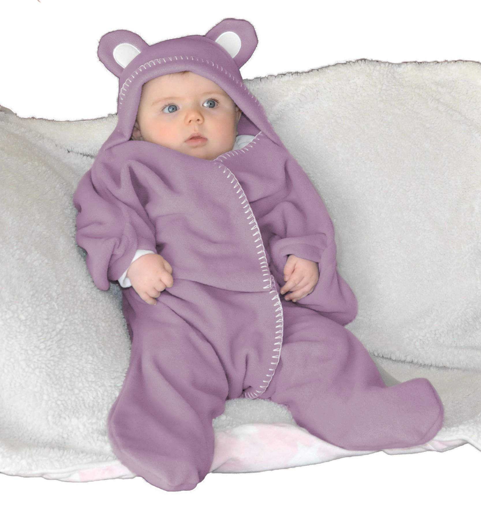 Baby Wrap blanket in Luxury Gift Box by BABY BLISS Star Wrap Fleece for Newborns Infants and Toddlers 2 – 12 Month’s Boy Girl Super Soft Great for Travel Strollers and Car Seats (Lilac)