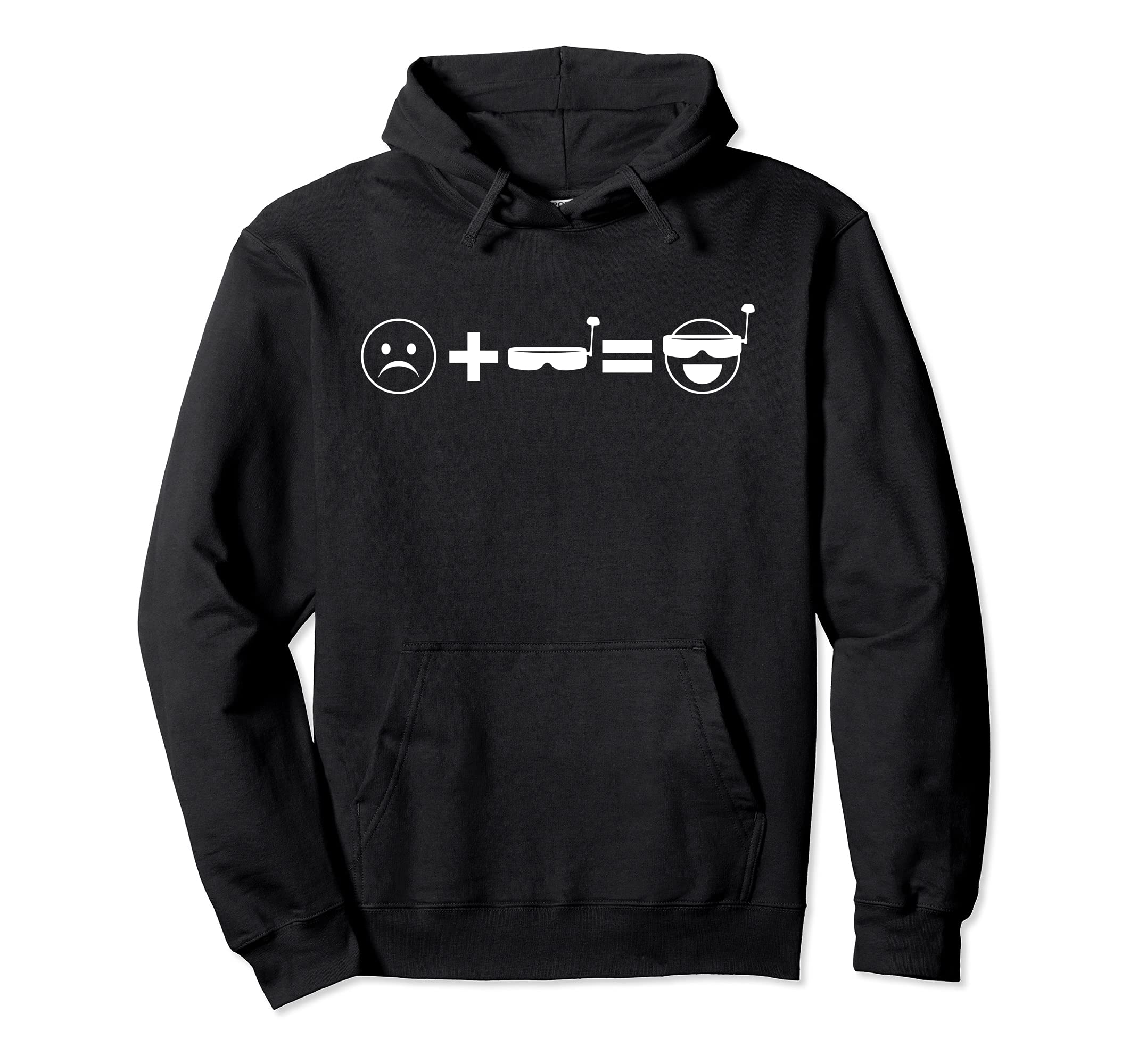 Sad Plus FPV Goggles Equals Happy Freestyle Drone Pilot Pullover Hoodie