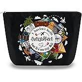Unique Gifts for Travelers Women Cosmetic Bag Best Gifts for People Who Travel Toiletry Bag Creative Travel Gift for Women World Traveler Gifts Accessories Presents for the International Traveler