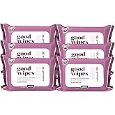 goodwipes Flushable Butt Wipes Made w/Soothing Botanicals &amp; Aloe &ndash; Soft &amp; Gentle Wet Wipe Dispenser for Home Use, Septic &amp; Sewer Safe &ndash; Largest Adult Toilet Wipes &ndash; Rosewater, 300 count (6 packs)