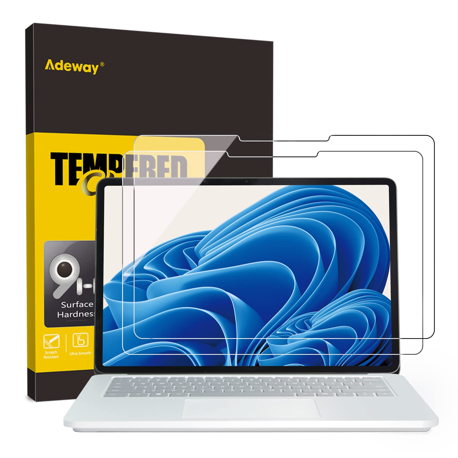 Adeway (2 pack Surface Laptop Studio 2/1 Screen Protector, Tempered Glass/Ultra Sensitive/HD Clear/Easy Installation, 14.4 Inch Tempered Glass Screen Protector (2029/1964 Model) — image 1