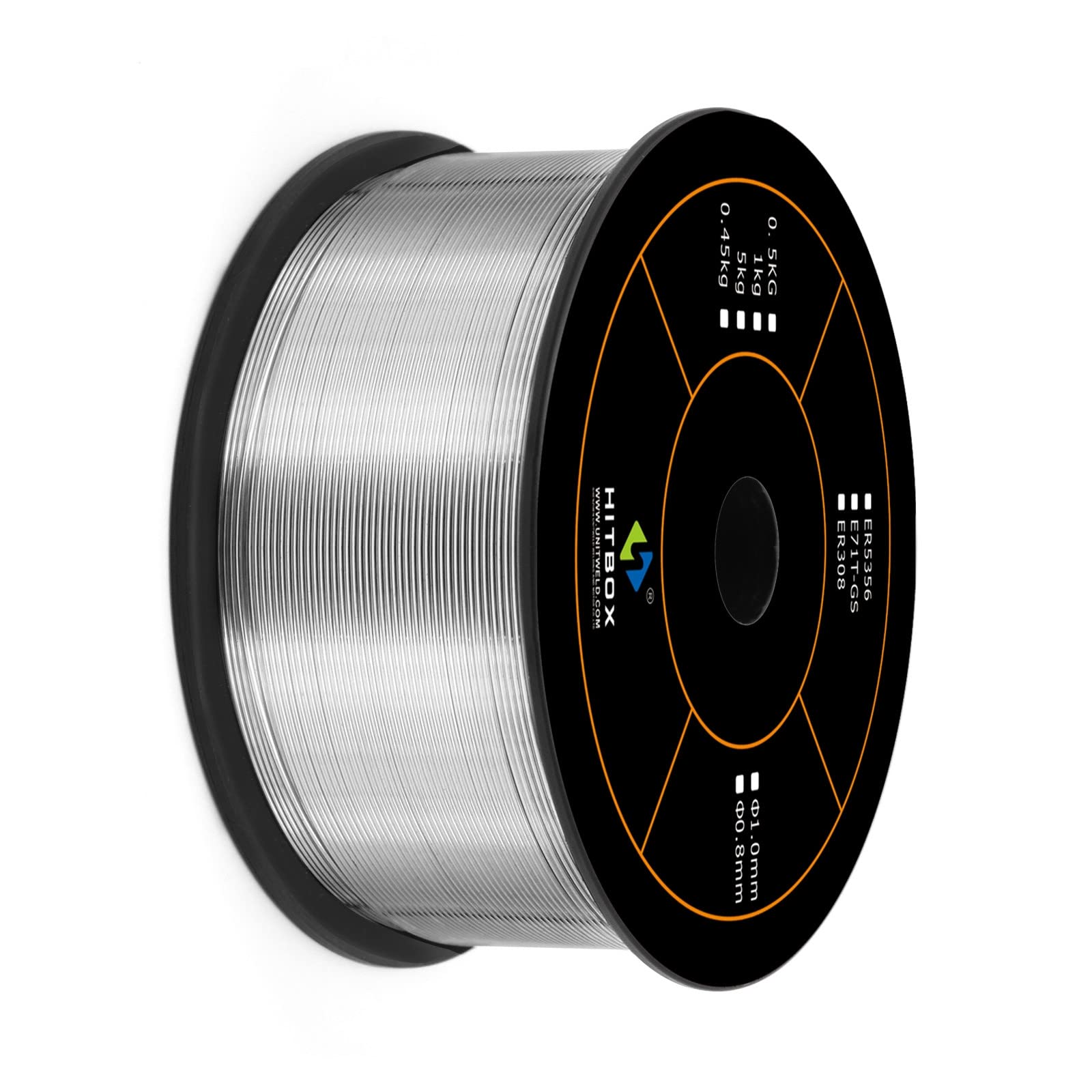HITBOX 1KG 0.8MM Flux-Cored E71T-GS Welding Wire for MIG Welders, Gasless Self-Shielded Welding Wire for Carbon Steel and Mild Steel