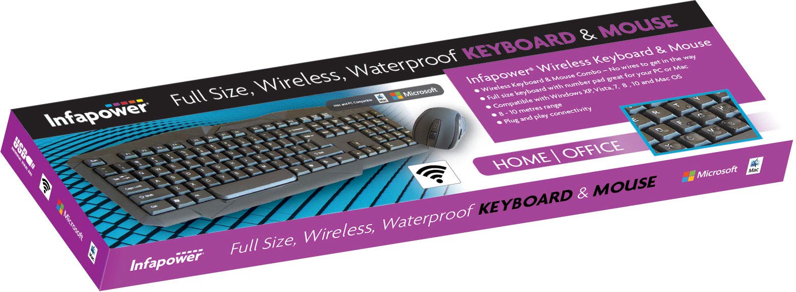 Infapower X206 Full Size Wireless Keyboard and Mouse