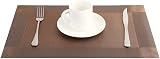 Miorkly Placemats and Coasters Set of 6 Dark Brown 45x30cm PVC Woven Vinyl view 3