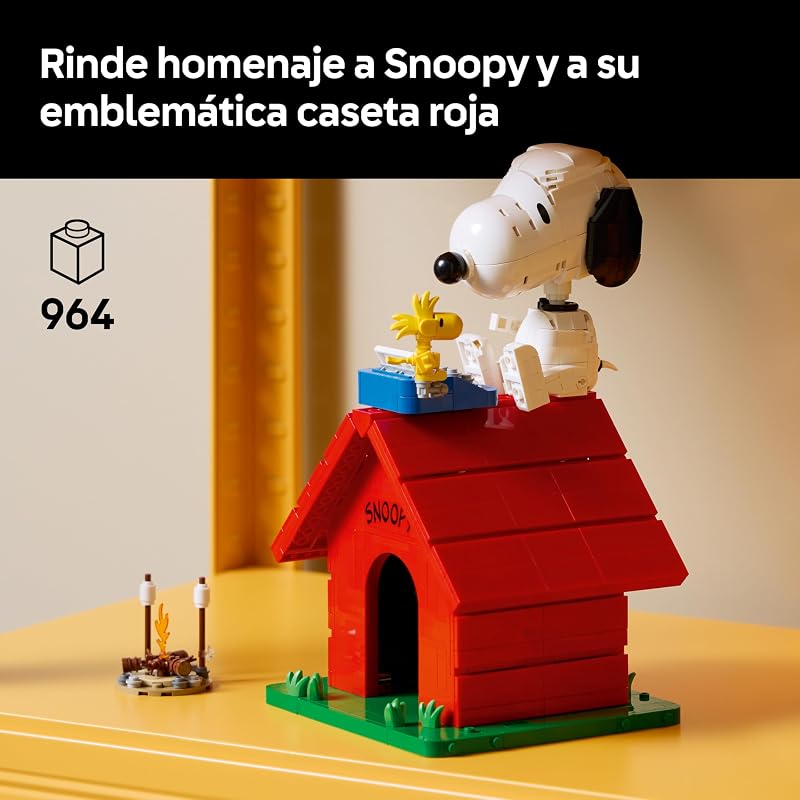 Ideias de Amendoins: Casa do Snoopy - Modelo de Casa para Adultos - Cão Snoopy e Figura de Pássaro Woodstock - Decoração na Prateleira - Presente para Mulheres e Homens Fãs de Banda Desenhada - 21368