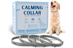 VIRINE Calming Collar for Dogs, Pheromones Anxiety and Stress Relief Collars (4 Pack), 60-Day Effectiveness Each, Adjustable to Fit All Dogs, Ideal for Noise Sensitivity