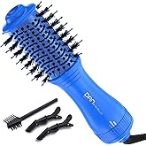 Blow Dryer Brush, Smoothing & Volumizing Blowout, 2 Inch Oval Barrel Hair Dryer Brush, Ceramic Coating for Short-to-Medium Hair, 120V (Blue)