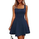 ANRABESS Women Summer Sleeveless Square Neck Cocktail Dress 2026 A-Line Casual Formal Beach Vacation Party Mini Dress