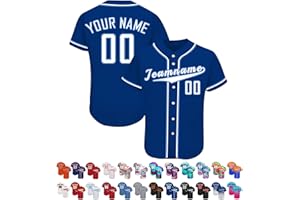 FwSYouMAI Custom Baseball Jersey Personalized Printed Teamname Number Customized Shirts Sport Uniform for Men,Women,Youth