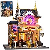 Lumibricks Steampunk Memory Magic Shop Lighting Building-Bricks Set, 2056 Pcs Modular Building from Chrono Custodians Collect
