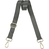 uxcell Wide Shoulder Strap, 2.5cm Adjustable Purse Strap Replacement Crossbody Strap for Shoulder Bag Handbag, Dark Grey, Light Gold Pull Core Buckle