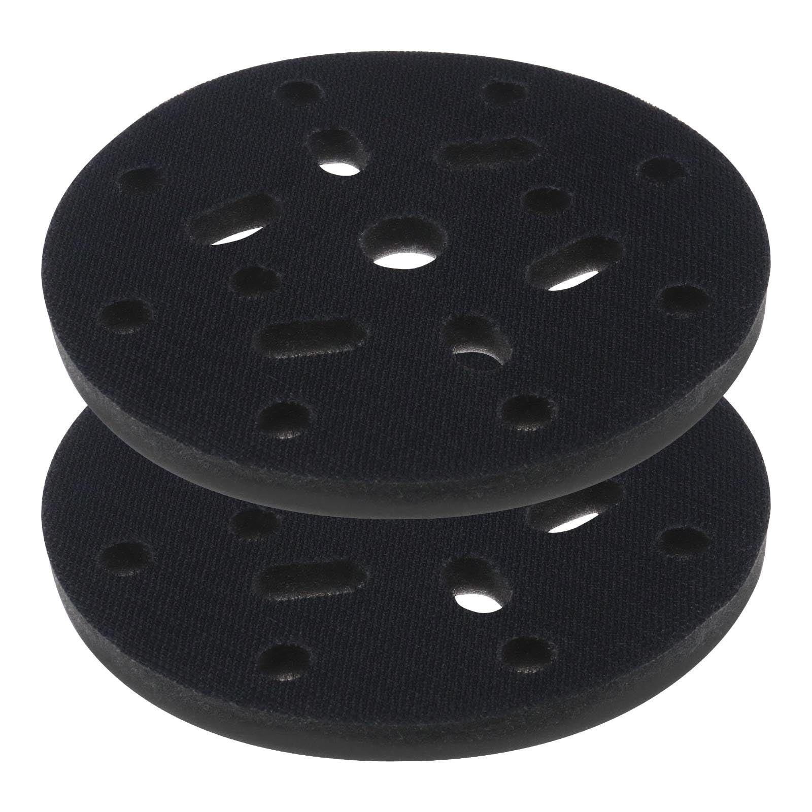 ECSiNG 2PCS 150mm 6 Inch Soft Sponge Interface Pad Compatible with Makita Bo6030 & Bo6040 Hook and Loop Sanding Disc 17 Holes Replacement Polishing Cushion Pad