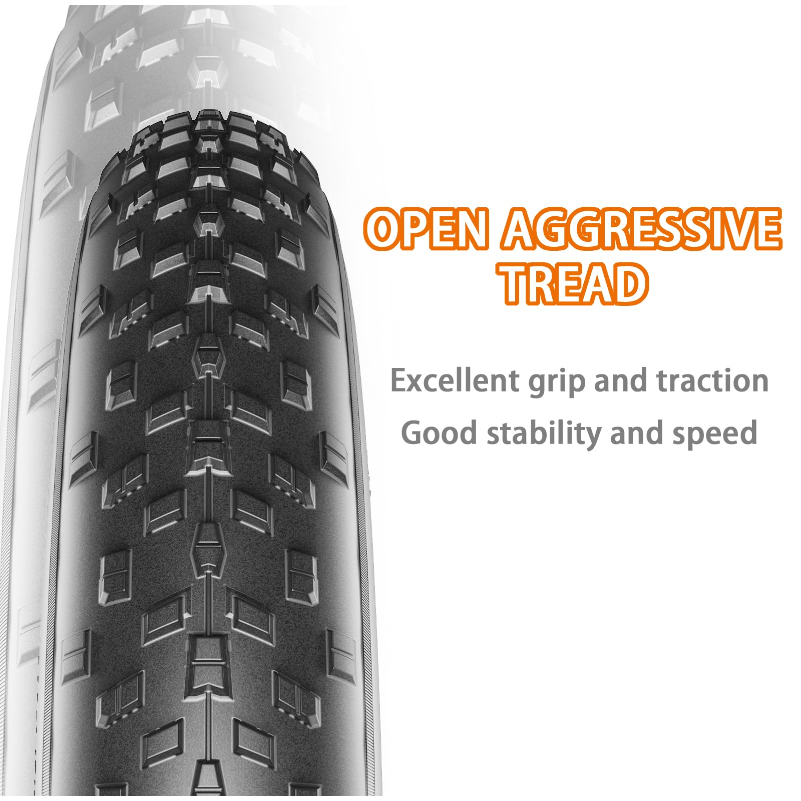 20x4 /26x4 Fat Bike Tire Replacement Kit, 20x4.0 /26x4.0 Inch Electric Bicycle Snow Mountain E-Bike Tires, Folding Ebike Fat Tire Tubes and Tire Levers Compatible Wide Mountain Snow Bike Tires