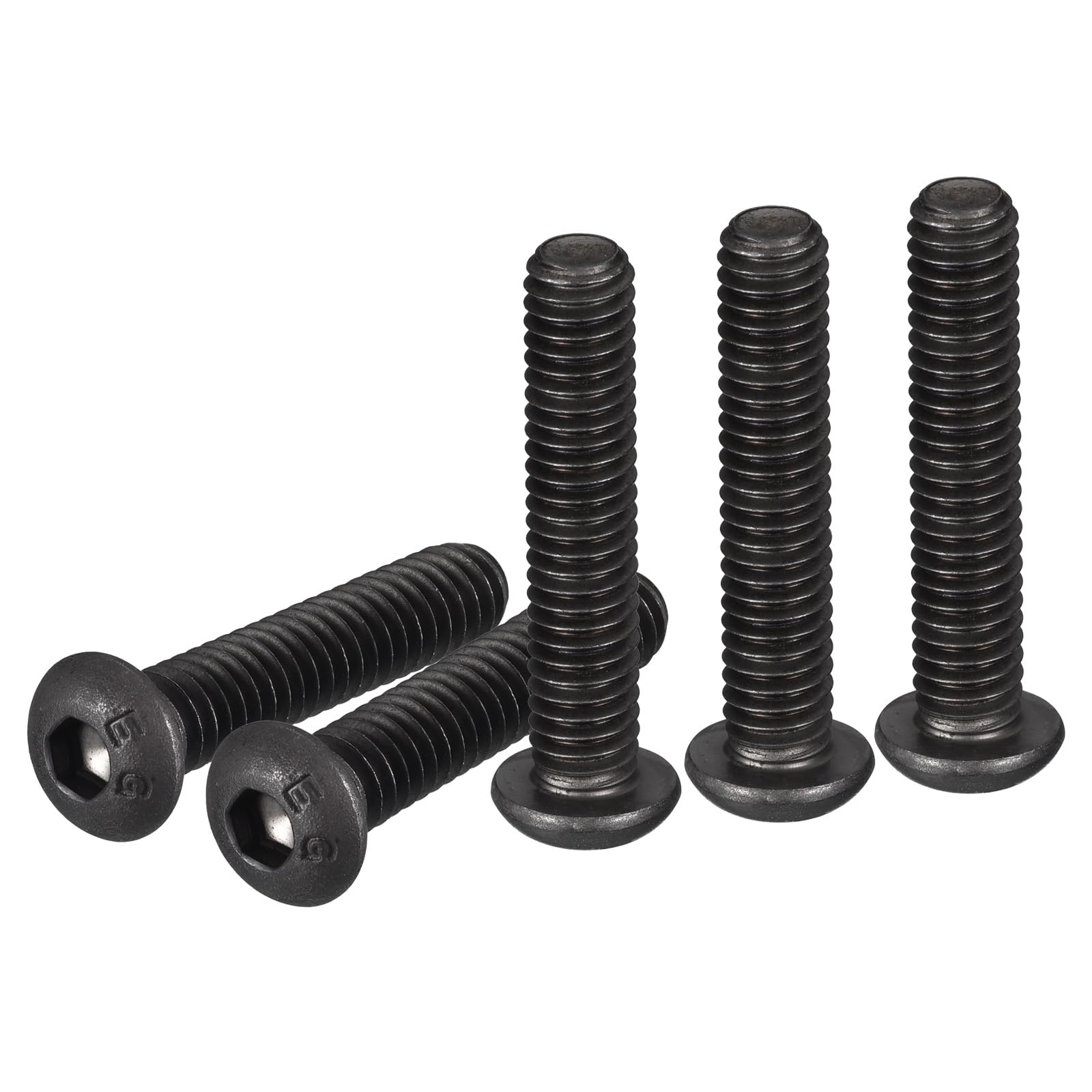 DTGN 5/16-18x2" Button Head Socket Cap Screws - 10Pack - Good for Machine - Carbon Steel Black Oxide - Hex Drive Full Thread UNC Fasteners — image 1
