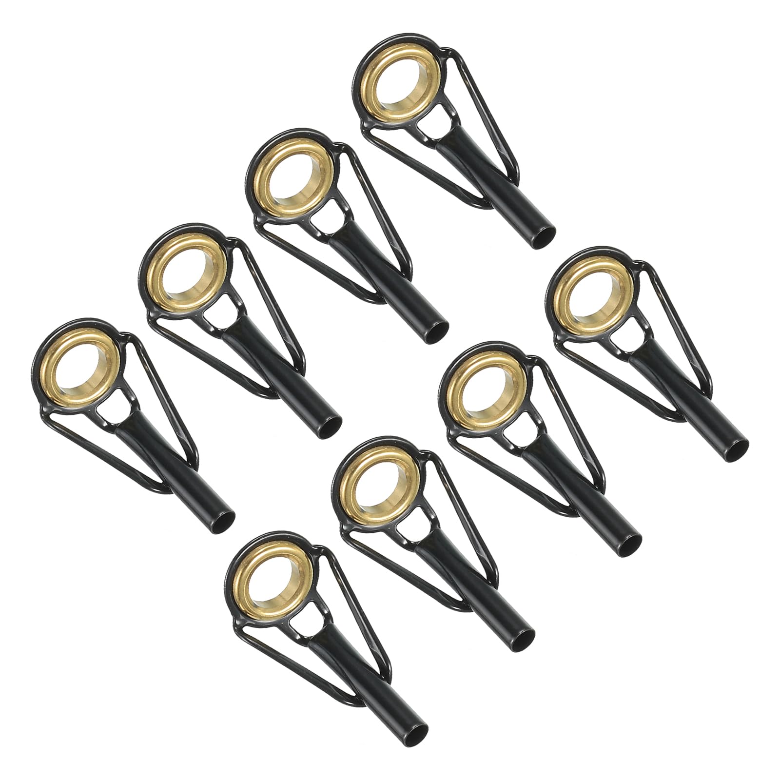 PATIKIL 2.6mm Fishing Rod Tip Repair Kit, 8pcs Stainless Steel Pole Ring Guide Replacement for Saltwater Freshwater Fishing, Golden