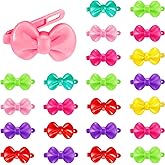 WILLBOND 100 Pieces Girls Hair Barrettes Self Hinge Plastic Clip Toddler Kids Baby 80s 90s Clip Colorful Cute Cartoon Hair Pin Accessories(Bow)