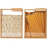 MAGIC BAMBOO Dry Food Dispenser 2L, Bamboo Food Dispenser – Airtight Kitchen Storage Container for Cereal, Rice, Flour, and Snacks – Pantry Organizer for Easy Dispensing and Freshness