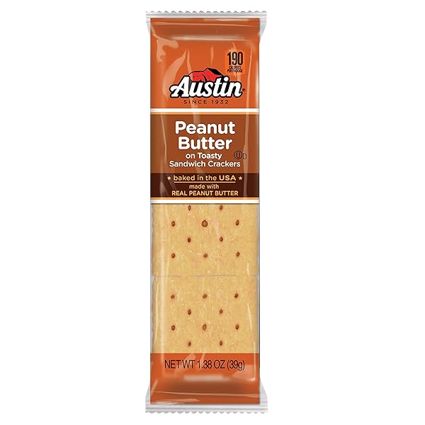 AUSTIN, TOASTY ROUND CRACKERS WITH PEANUT BUTTER, 8 COUNT, 11.4OZ TRAY (PACK OF 4)