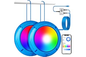 GTBRITER Above Ground Pool Lights with App Control - 40W RGB Dimmable LED Pool Lights, Suction Cups and Magnets, 12V Underwater Light for Above/Inground Pools, IP68 Waterproof, 28FT Cord