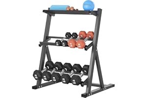 Cofiyard Dumbbell Rack,3 Tier Weight Rack for Home Gym, Heavy Duty Weight Organizer Dumbbell Storage Rack (Rack Stand Only)