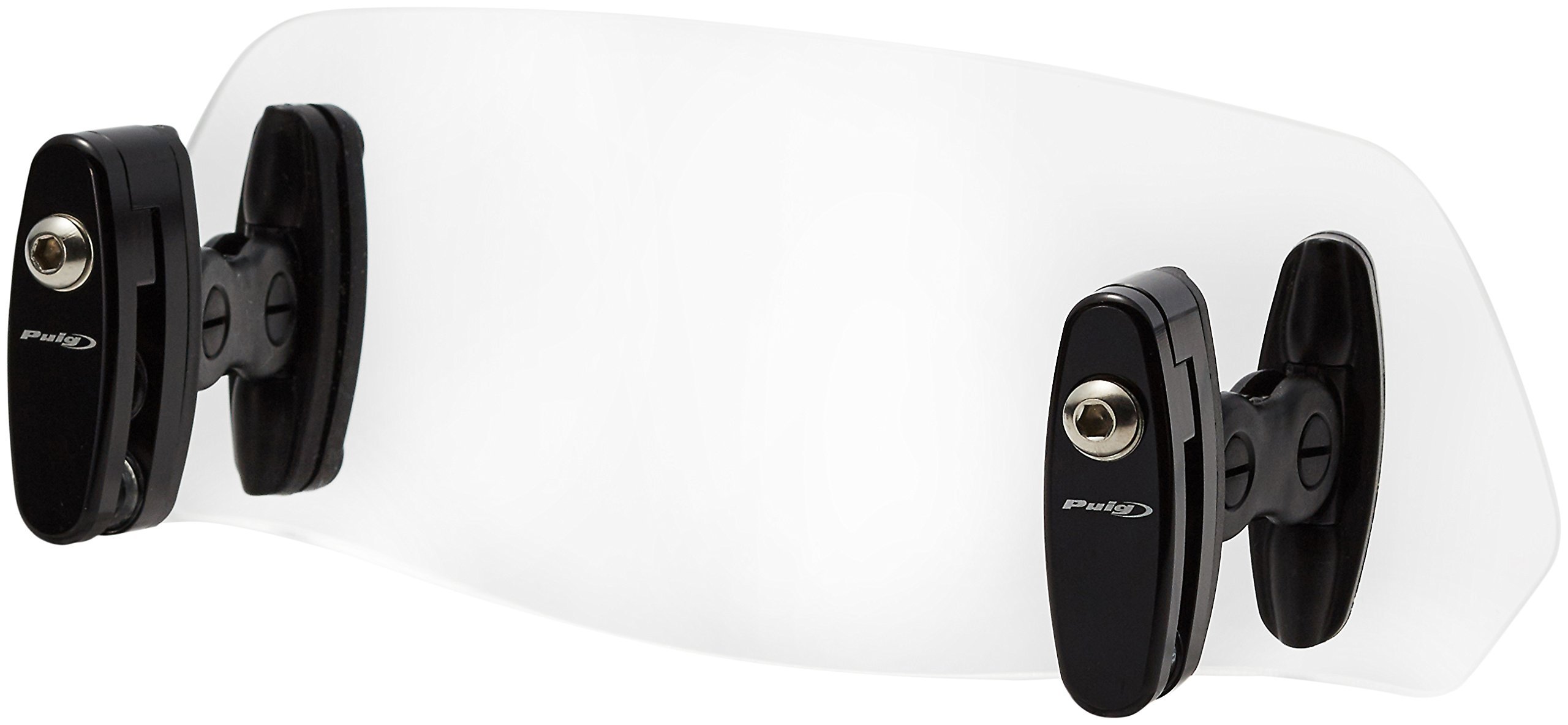 Puig 6319W Clip-On Adjustable Windscreen Visor for added protection and aerodynamic tuning on motorcycle screens, Transparent